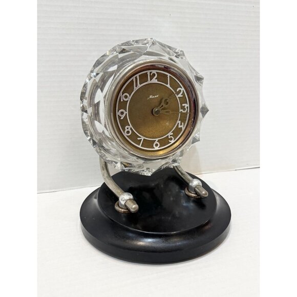 Vintage MAJAK MAYAK Crystal Chrome Mantle Clock - Picture 2 of 10
